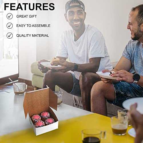 MT Products White Bakery Box NoWindow Size of 6" x 6" x 3" (50