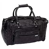 Luggage 76293 Embassy Italian Stone Design Leather 18" Tote Bag, One Size, Black