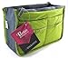 Periea Chelsy Purse Organizer Insert with Handles & 13 Pockets - 3 Sizes (Bright Green, Large)