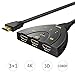 HDMI Switch, Mifine 3-Port 3 in 1 Out HDMI Switch with Pigtail Cable Support 4K x 2K @30Hz 3D 1080P for Television/Chromecast Stick/Fire TV / Xbox360 / PS3