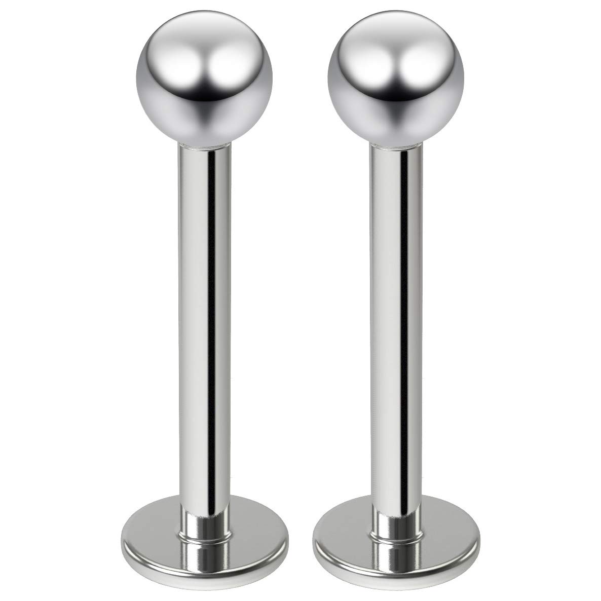 2pc 16g 1.2mm 3mm Stainless Steel Labret Bar Ring Studs For Men Women 10mm Tragus Helix Piercing Jewellery