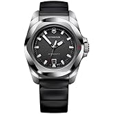 Victorinox I.N.O.X Quartz Black Dial Black Rubber Strap Watch 41mm - 242028