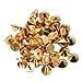 Okones Pack of 30,3/8''Diameter,1/4''Tall,Solid Brass Tree Spike Studs and Spikes Metalic Screw Rivets Nails Button for Leathercraft Punk DIY (3/8''×1/4''Tall Spikes)
