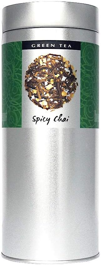 The Exotic Teapot - Spicy Chai Green Tea, 200g Tin, Loose Leaf Tea Blend, Ginger Spices