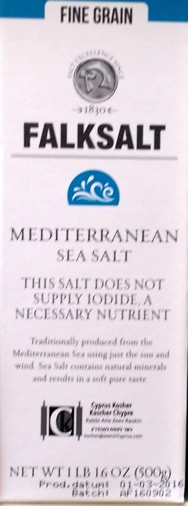 Falksalt Mediterranean Sea Salt, Fine Grain 1 Lb (Pack of 2)