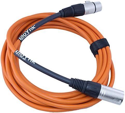 ploYnk Premium Male to Female 3 pin XLR Mic Cable Microphone Audio Cord - 15 FT long: Orange