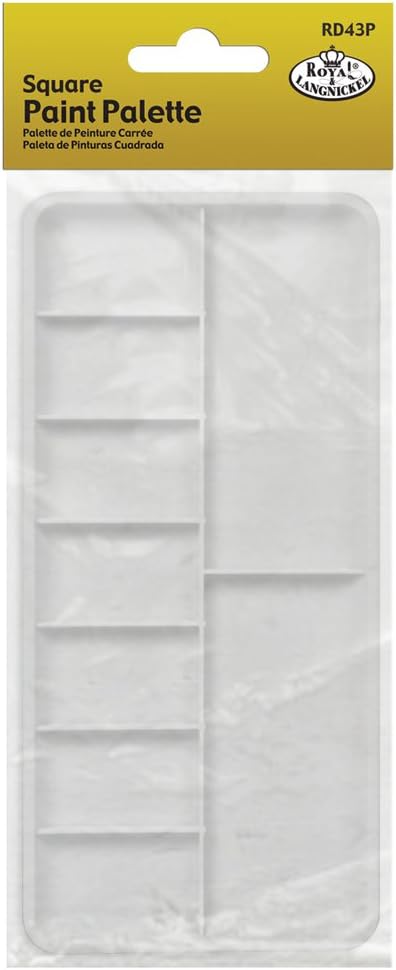 Royal & Langnickel Essentials 9 Well Rectangular Paint Palette. R2000156, White, One