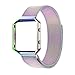 Oitom Metal Bands Strap Compatiable Fitbit Blaze,Small (5.5-6.7 in), Frame Housing+Milanese Loop Stainless Steel Accessory Band for Fitbit Blaze Smart Fitness Watch (Rainbow)