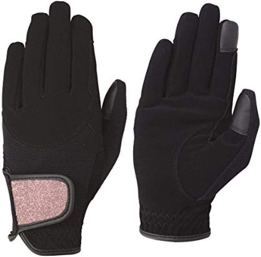 Hy5 Roka Riding Gloves - VARIOUS COLOURS - VARIOUS SIZES (Small, Black/Rose Gold)