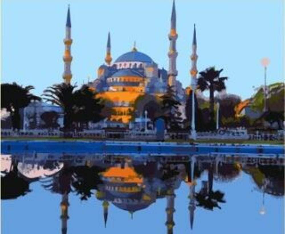 WYTCY Mosque Diy Painting By Numbers Landscape Art Canvas Painting Modern Home Wall Decor Unique Gift For Artworks