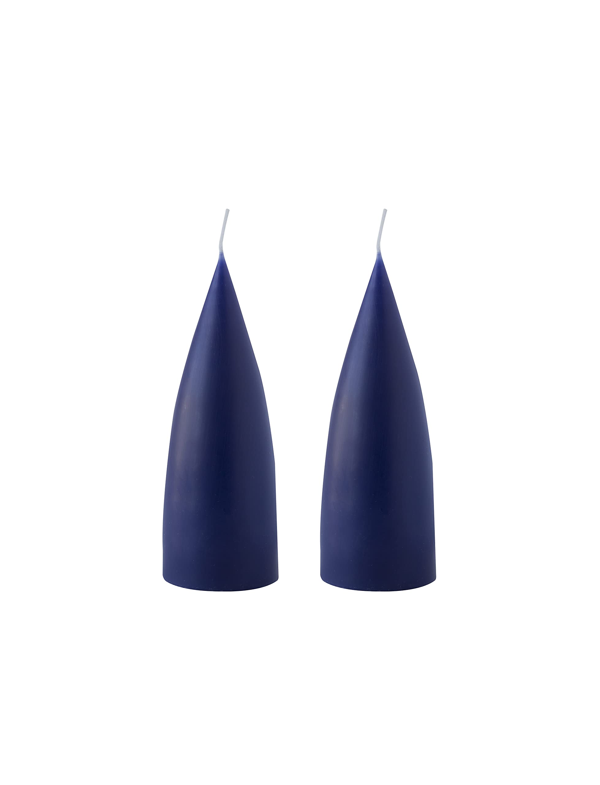 Kunstindustrien® Cone Shaped Candles, Made in Denmark, 43 colours available, Dripless & Smokeless Pillar Candles, Candles long burning 15 hours, Unscented Candle gift set, 2pcs 6.5x16cm (Antique Blue) — image 1