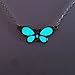 Aqua Butterfly Glowing Necklace, Glowing Jewelry, Glow in the Dark Pendant , Gifts for Her, Valentines, Girlfriend gift, Birthday Gift