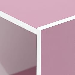 Furinno 3-Tier Open Shelf Bookcase, White/Pink