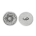 PEPPERLONELY Brand 10PC Antique Silver Metal Shank Button Round Single Hole Flower Pattern 15mm