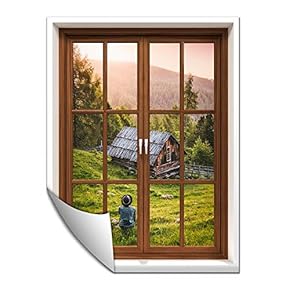 Wall Paper Small Wall Mural Beautiful Scenery Out of The Window Wall Art Removable Wall Decoration for Bedroom Living Room - 24x32 inches