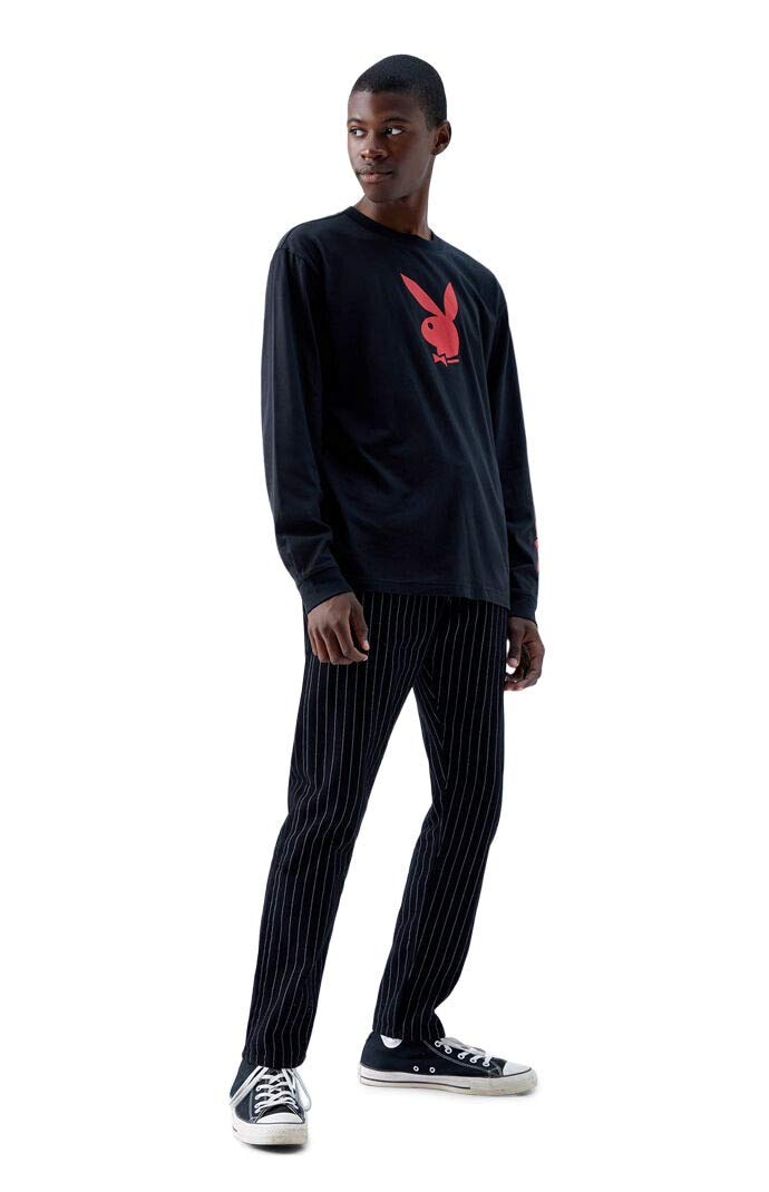 Men's by PacSun Bunny Logo Long Sleeve T-Shirt - Black Size XL