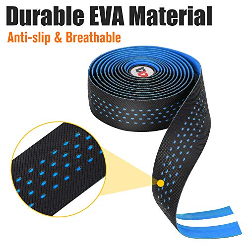 WESTGIRL Road Bike Handlebar Tape, EVA Non-Slip Soft Bicycle Bar Tape with End Plugs, Durable & Shock-Absorbing Cycling Handle Warps - 2 Rolls - Thumbnail 3