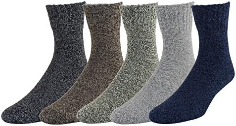 Zmart 5 Pack Mens Knitted Warm Wool Fall Winter Quarter Socks