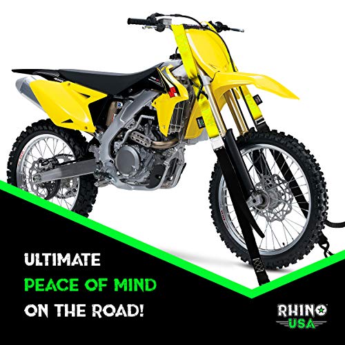 image for RHINO USA Motorcycle Tie Down Straps (2 Pack) Lab Tested 3,328lb Break