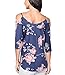 DREAGAL Women's Loose Hollowed Out Shoulder Floral Print Blouse Tops