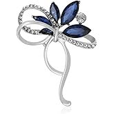 Rhinestone Flower Ribbon Bow Brooch Pin for Women Elegant Oval Crystal Bowknot Brooches Lapel Pins Hat Bat Suit Dress Accessories Christmas Wedding Festival Ornament Jewelry