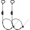 2Pcs Sofa Recliner Pull Cables Replacement，Recliner Sofa Chair Couch Release Lever Pull Handle，Fits Ashley and Most Recliner Sofa Brand，Exposed Cable Length 4.9", Total Length is 31"。 (D ring)