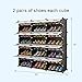 KOUSI Portable Shoe Rack Organizer 48 Pair Tower Shelf Storage Cabinet Stand Expandable for Heels, Boots, Slippers， 8 Tier Black