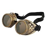 New Sell Vintage Steampunk Goggles Glasses Welding Cyber Punk Gothic (Brass)