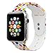Floraler Sport Band For Apple Watch 38mm, Soft Silicone Strap Replacement Wristbands For Apple Watch Sport Series 3 Series 2 Series 1(Floral-18 38 S/M)