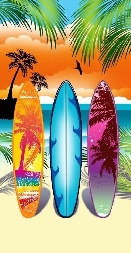 Surfing Towel Florida California Surf Board Fantasy Fun Beach Towel