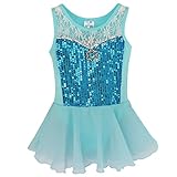 YiZYiF Toddler Kids Girl Ballet Dance Dress Leotard Chiffon Dancewear Costume Blue 6