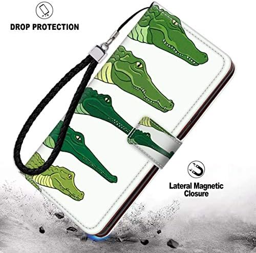 Cartoon Crocodile Leather Folio Flip Case for iPhone 11 Pro Max 6.5 Inch Keather