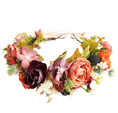 Vivivalue Women Floral Crown Rose Flower Headband Halo Halloween Cosplay at Amazon