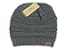 BYSUMMER C.C Warm Soft Cable Knit Skull Cap Slouchy Beanie Winter Hat (2pcs set light melange grey/mustard)