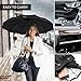 WSKY 10 Ribs Inverted Umbrella Windproof Automatic Folding Umbrella Teflon Coating Canopy Reverse Umbrella Portable Travel Umbrella Black