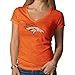NFL Denver Broncos Women's '47 Brand V-Neck Scrum Tee, Carrot, Large