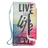 iPhone 6 6S Plus 5.5 inch Wallet Case,Nancy's shop Premium Ultra Slim Hybrid Series Scratch Proof Shock Absorbing PU Leather Flip Cover Folio with Foldable Stand Magnetic Card Holder Bumper (Life)