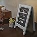 MyGift 15-inch Mini Tabletop Gray Wood A-Frame Double-Sided Chalkboard Sign Easel