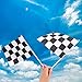60PCS Checkered Flags Racing Polyester Flags with Plastic Sticks Black & White Racing Flag For Racing, Race Car Party,Sport Events,8 x 5.5 Inch