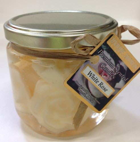 10 oz White Rose Gel Candle- A true rose petal scent.