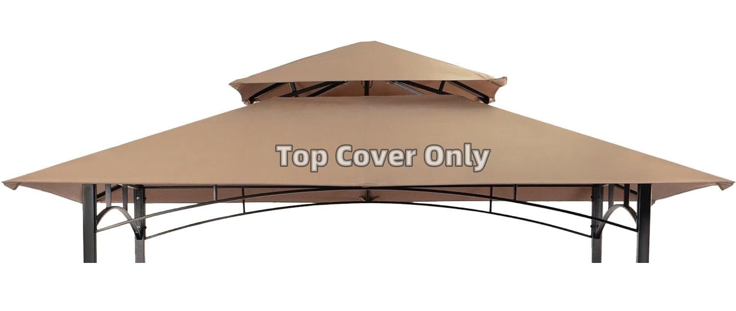 Photo 1 of 5' x 8' Grill Gazebo Replacement Canopy Roof,Waterproof Double Tiered Shelter BBQ Canopy Top for Model L-GG001PST-F