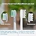 Mornwell D01 Rechargeable Electric Toothbrush, 4 Modes Power Sonic Vibrating Toothbrush with 4 Replacement Heads, Wireless Inductive Charging, IPX7 Waterproof, White