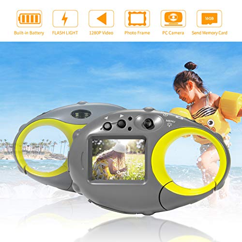 FLAGPOWER Kids Digital Camera with 16GB SD Card, Mini Digital Video Recorder Camcorder Camera, 1.5" Colour Screen / 4X Digital Zoom / 12MP HD