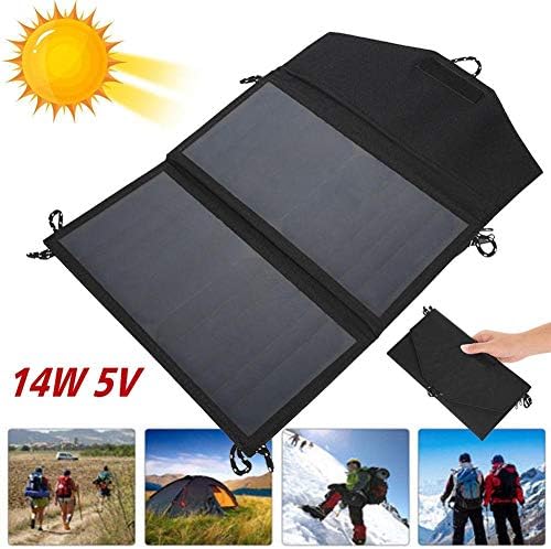 LINKLANK Folding Solar Panels,Solar Charger 15W Solar Panel With USB Ports Solar Power Charger, Safe And Environmental Friendly For Travel, Sport, Hiking, Camping, Beach, And Other Outdoor Activities