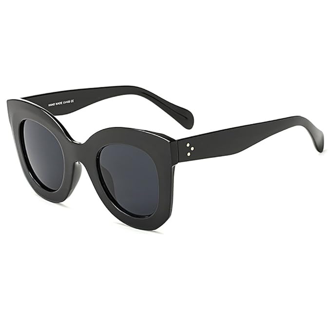 SHEEN KELLY Vintage Fett gedruckt Retro Oval Mod Dicker Rahmen Sonnenbrillen Runde Lens Clout Brille Cat eye schildkröte farb