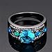 JunXin Brilliant Round Cut 8MM Aquamarine Blue Topaz Ring Blue Fire Opal for Women Size6/7/8/9(9)