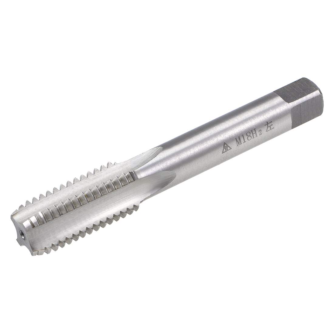 sourcing map Metric Machine Tap Left Hand M18 Thread 2.5 Pitch H2 4 Flutes High Speed Steel Screw Thread Taps Tapping Tool