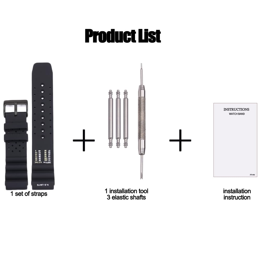 22mm Silicone Watch Band Compatible with Citizen smart gen2 diver DAL1BP Men's Sport Waterproof Dive Strap Bracelet Watch Accessories