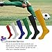 Red Long Tube Soccer Socks,Three street Unisex Youth Sport Cushion Over-Knee Length Comfort Compression Football Volleyball School Game Socks for Halloween Costumes Red 2-Pairs