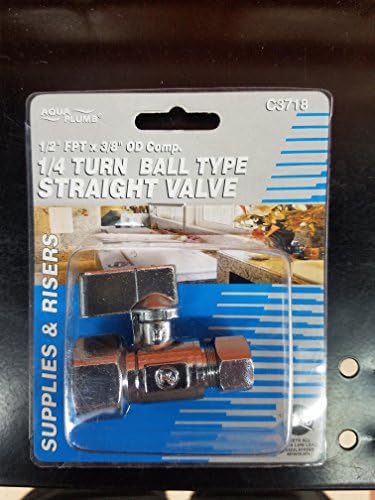 Aqua Plumb C3718 1/4 Turn Strai Stop 1/2"Fpx3/8